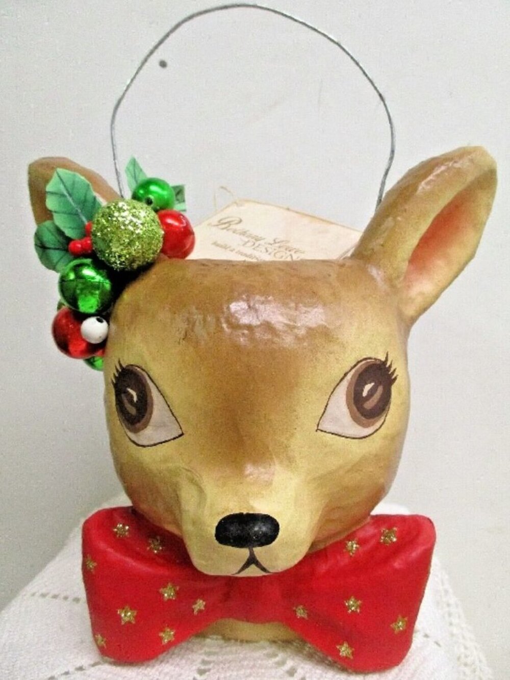 Bethany Lowe Christmas "Fawnie Deer Bucket" Small TJ3316
